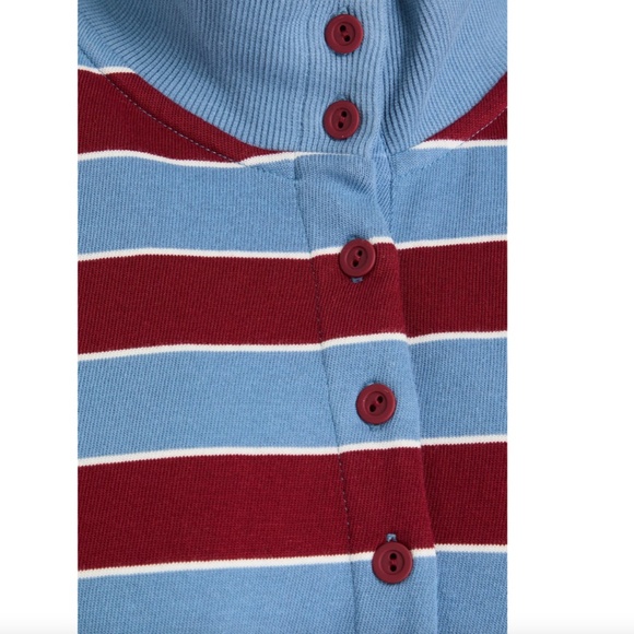 Veronica Beard Cenda Striped Cotton Jersey Mini Dress, Red Blue, Size XS Preppy - Picture 11 of 11